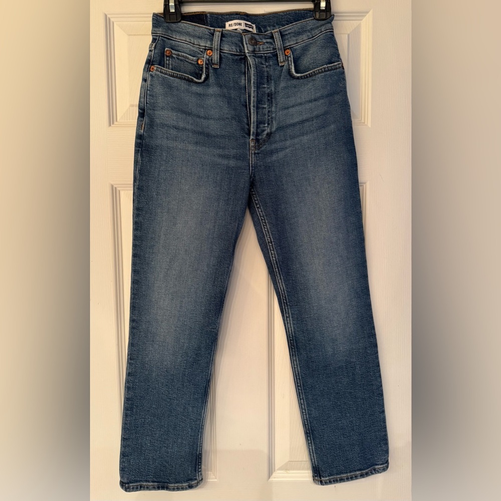 REDONE 90’s-Mid 70’s Cropped High Rise Women's Blue Denim Jeans Size 26 - Picture 4 of 15
